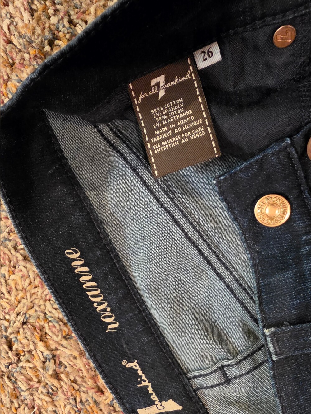 2 Pair Women Seven For All Mankind Denim Jeans Size 26 Perfect Condition - Picture 6 of 7